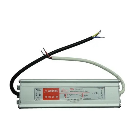 Fonte Blindada Driver 12V 6.6A 80W IP67 à Prova D'água    SFS-80W-12V - Bivolt